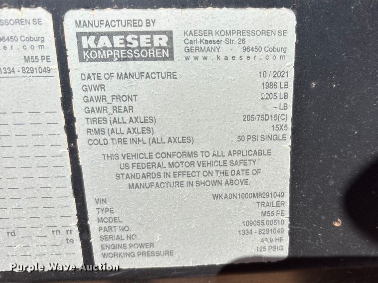 image for item EU4931 Kaeser M55 air compressor