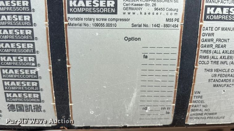 image for item EU4940 2022 Kaeser M55 air compressor