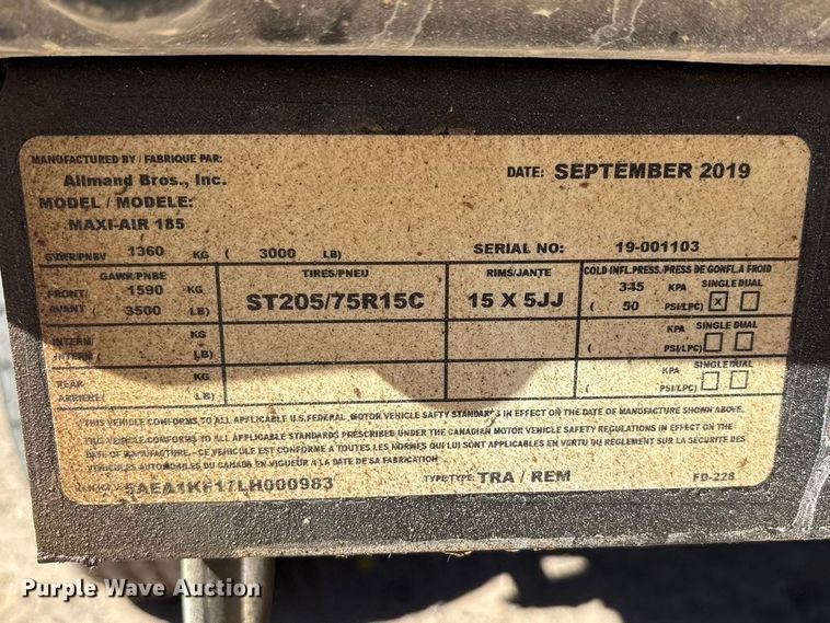 image for item EU4942 2019 Allmand Maxi-air 185 Portable air compressor