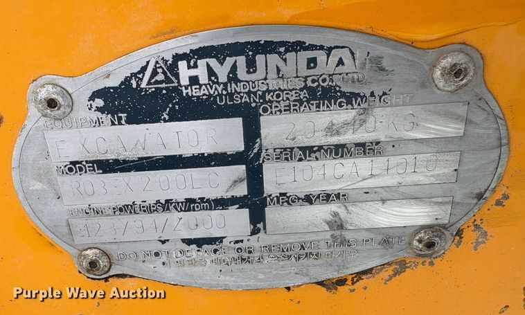 image for item EU8592 1991 Hyundai R200LC excavator