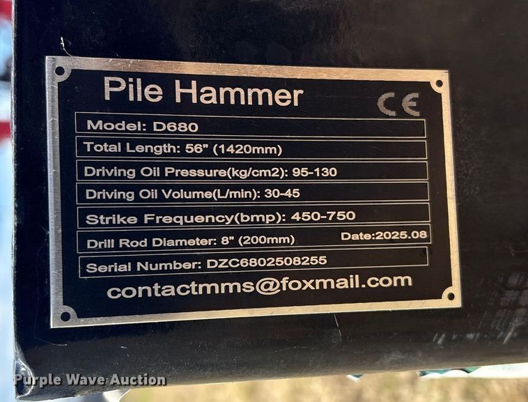 image for item EV2688 2025 Future D680 skid steer pile hammer