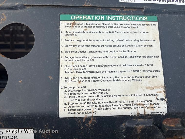 image for item EV2805 2022 Bobcat LR 6B skid steer landscape rake