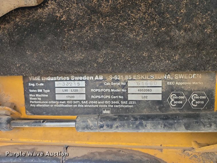 image for item EV5527 1991 Volvo Michigan L90 wheel loader