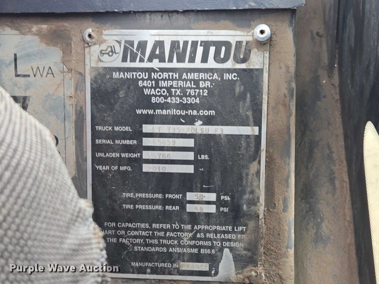 image for item EV5530 2010 Manitou MLT735 telehandler