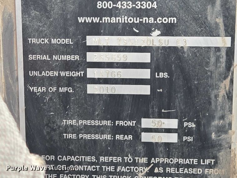 image for item EV5530 2010 Manitou MLT735 telehandler