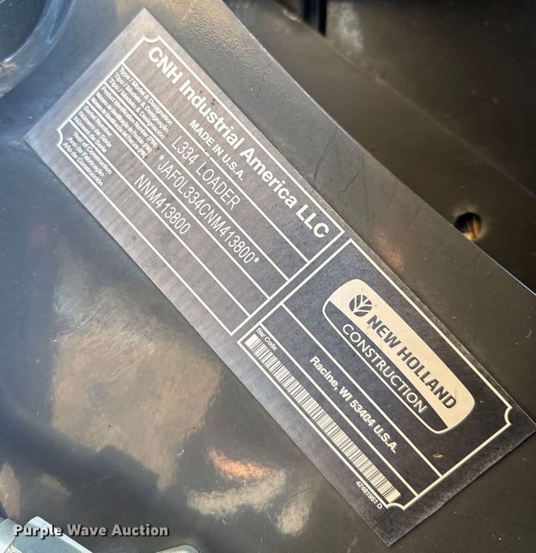 image for item FB0896 2022 New Holland L334 skid steer loader