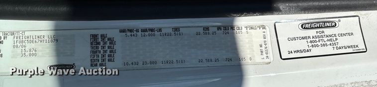 image for item FB3076 2007 Freightliner M2112 semi truck