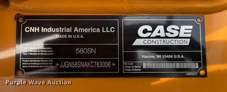 image for item FB3109 Case 580 Super N backhoe