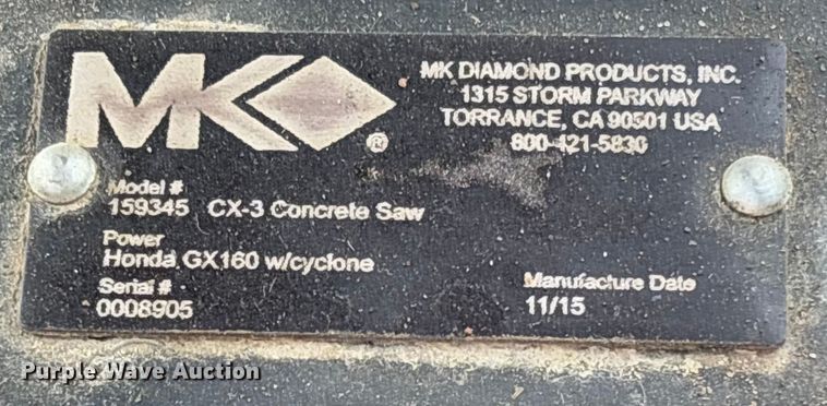 image for item FB3127 2015 MK CX-3 concrete saw