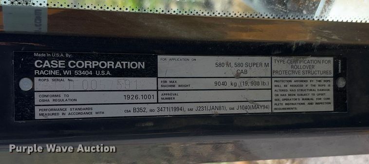 image for item FB3133 2003 Case 580 Super M backhoe