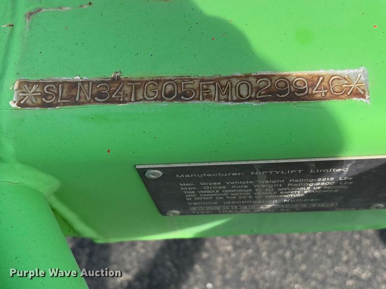 image for item FB3165 2015 Nifty TM34TG boom lift