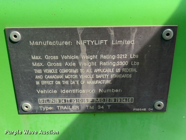 image for item FB3165 2015 Nifty TM34TG boom lift