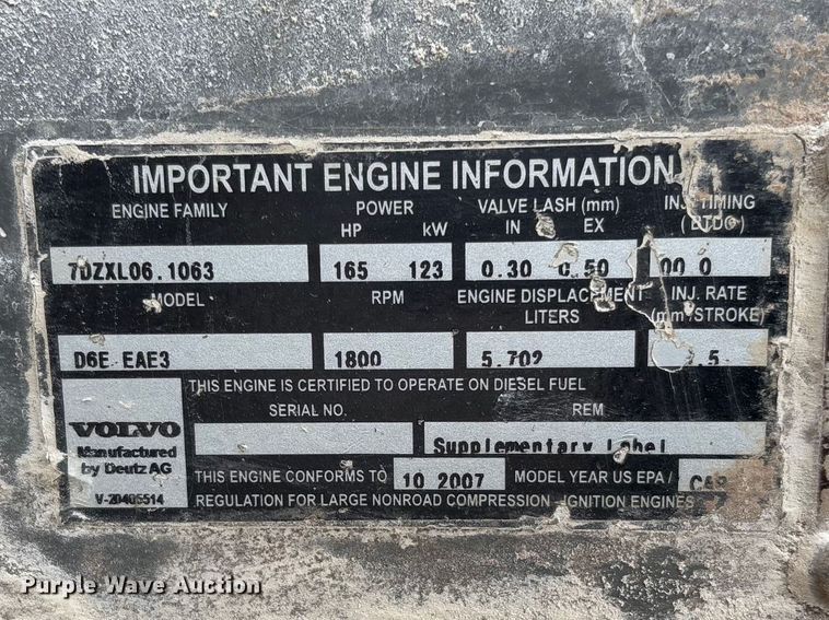 image for item FB3169 2008 Volvo EC210CL excavator