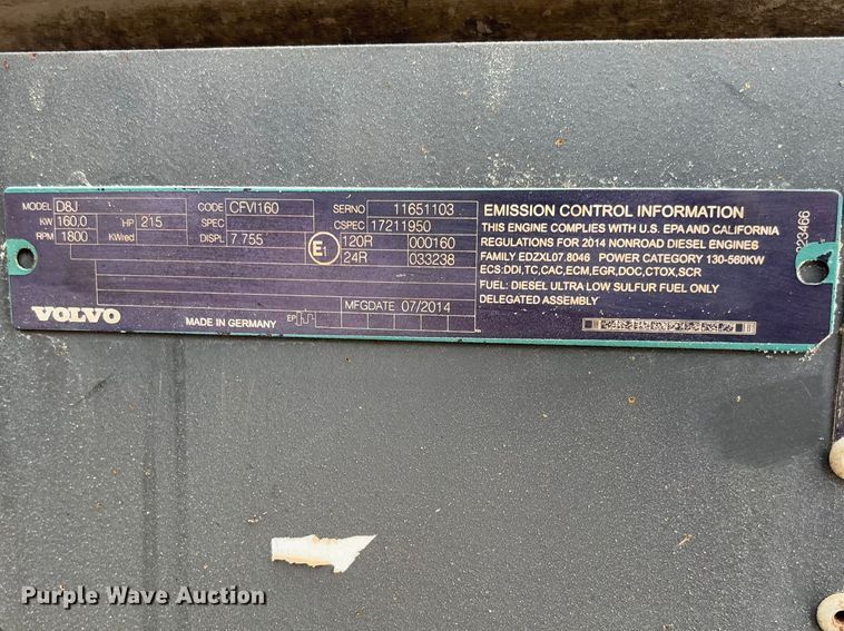 image for item FB3170 2015 Volvo EC250EL excavator