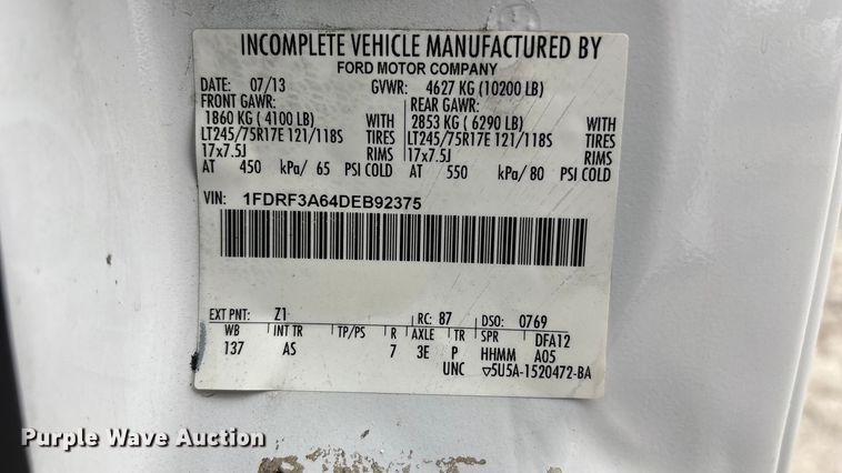 image for item FB3538 2013 Ford F350 utility bed pickup truck