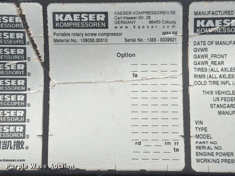 image for item FB7983 2021 Kaeser M55 air compressor