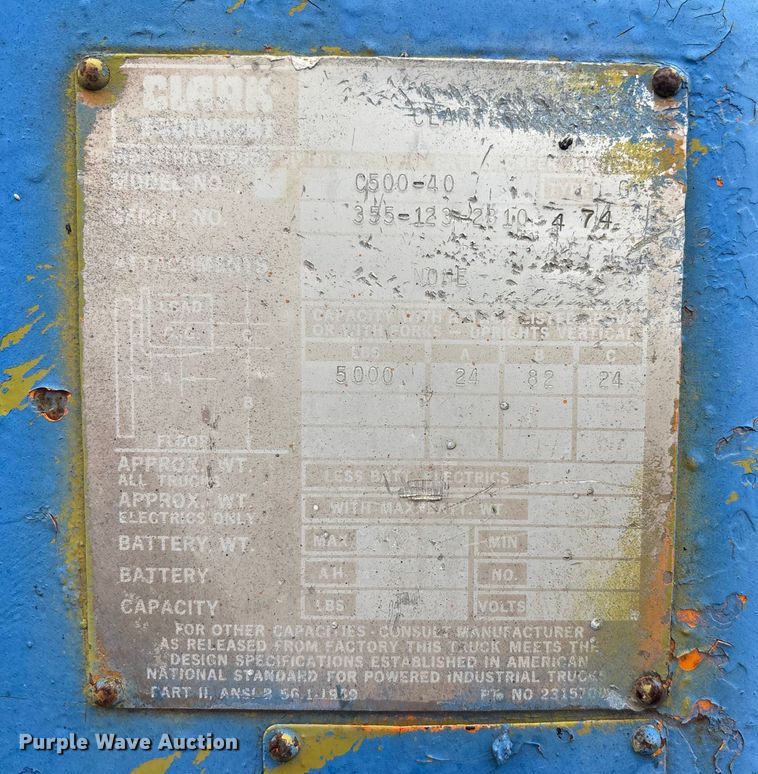 image for item FC1590 Clark C500-40 forklift