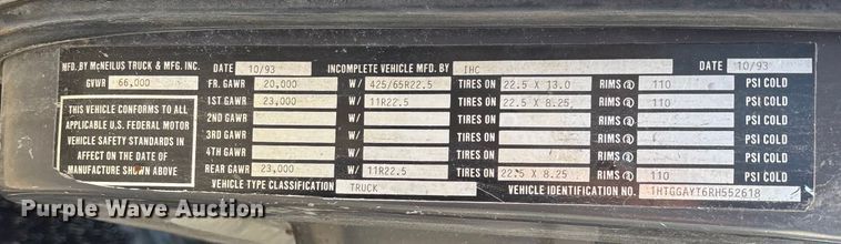 image for item FC1603 1994 International F-2574 ready mix truck