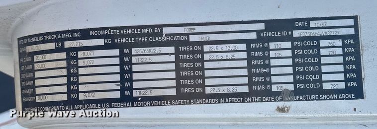 image for item FC1604 1998 Ford LT8513 ready mix truck