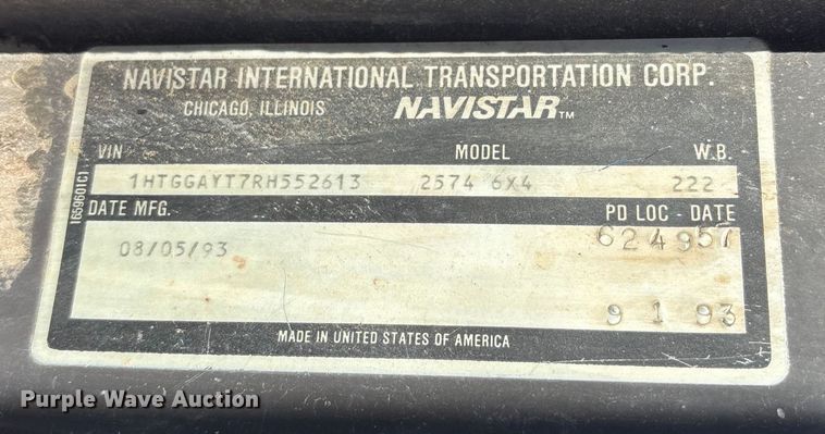 image for item FC1611 1994 International F-2574 ready mix truck
