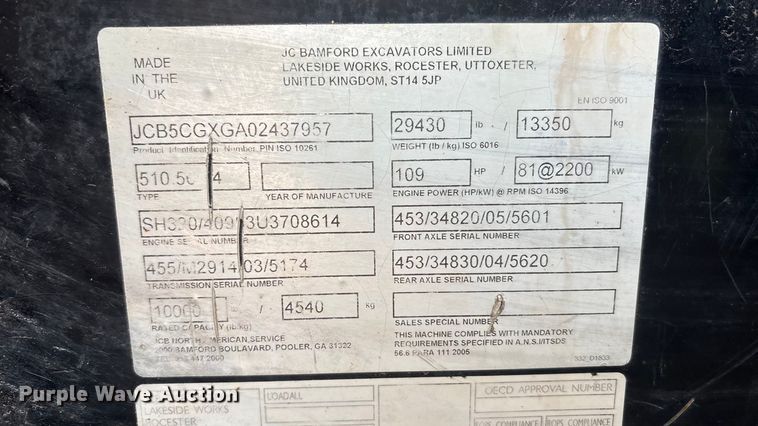 image for item FC2022 2015 JCB 510-56 telehandler