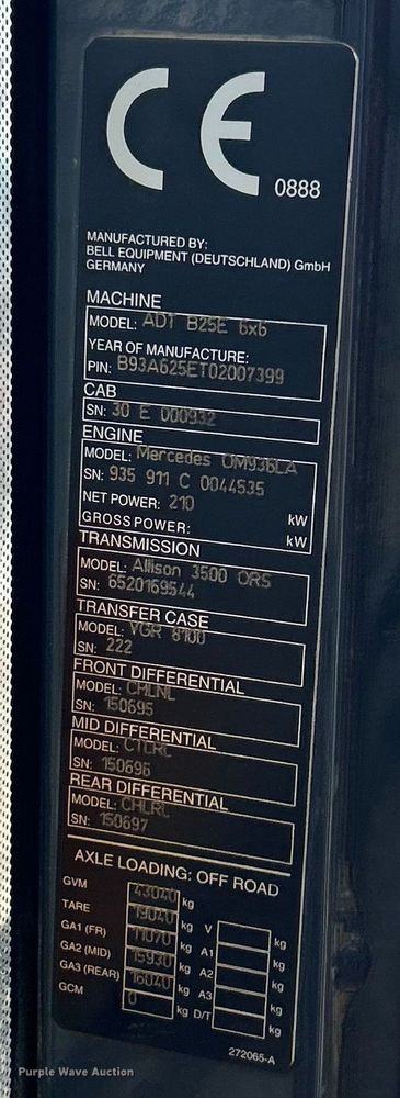 image for item FC5031 Bell B25E articulated haul truck