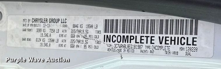 image for item FG0096 2014 RAM 5500 bucket truck