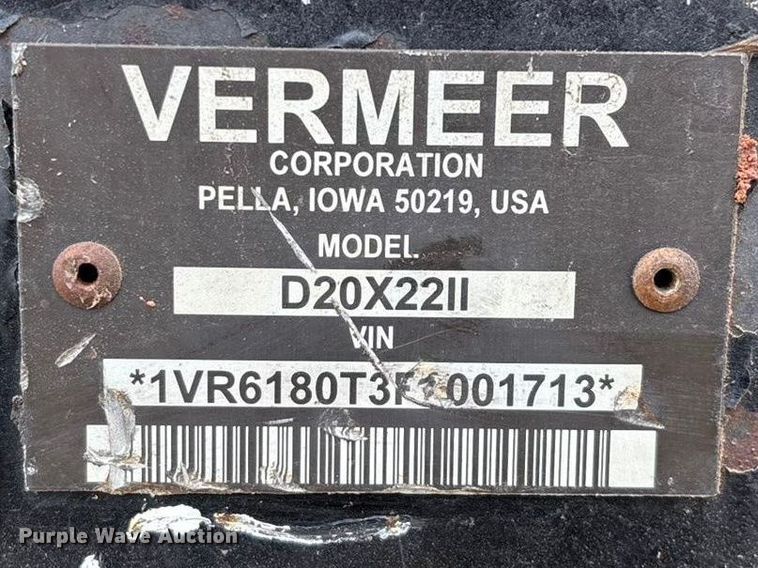 image for item FG0103 2015 Vermeer D20x22 Series II Navigator directional boring unit