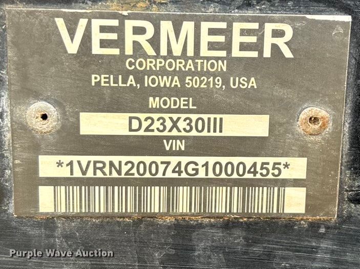image for item FG0104 2016 Vermeer D23x30 Series III directional boring unit