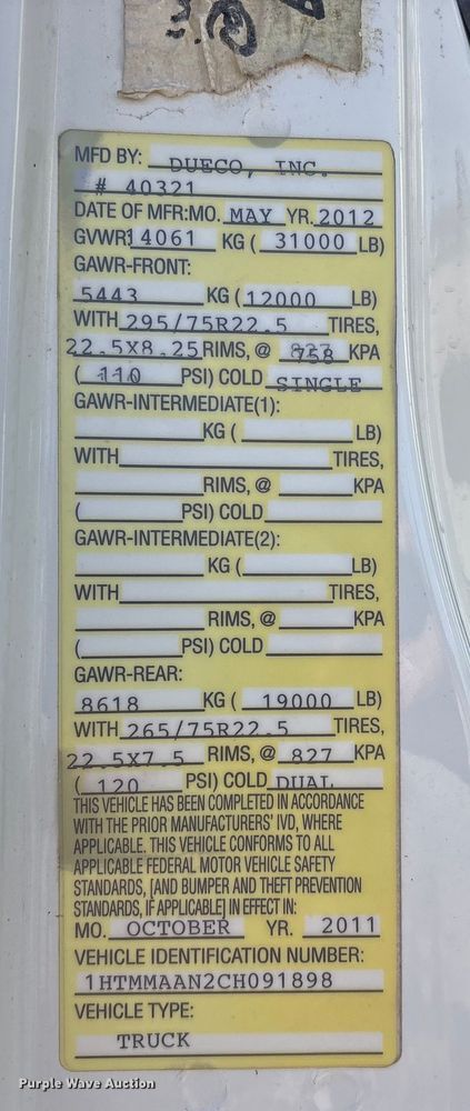 image for item FG2694 2012 International 4300 bucket truck