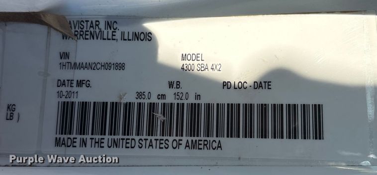 image for item FG2694 2012 International 4300 bucket truck