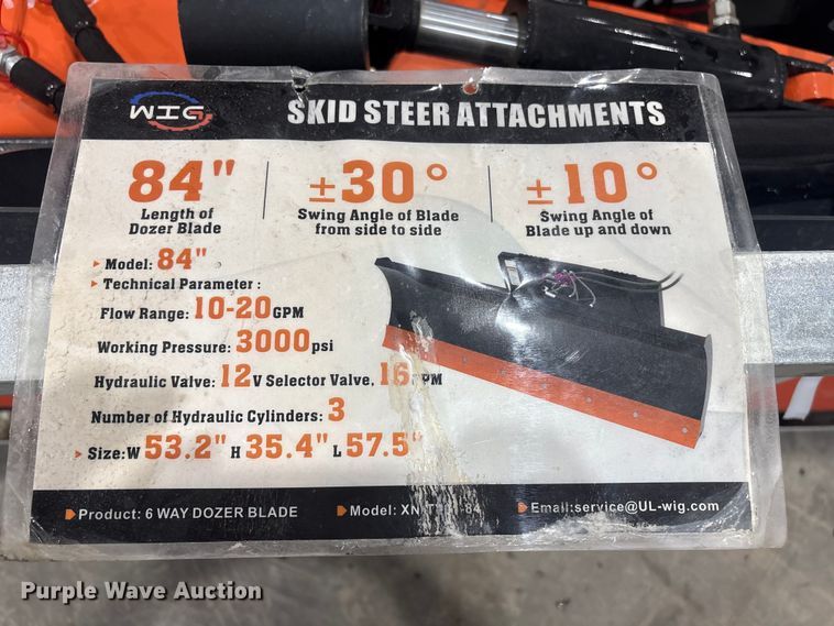 image for item FG2748 2025 WIG XN-TT01-84 skid steer dozer blade