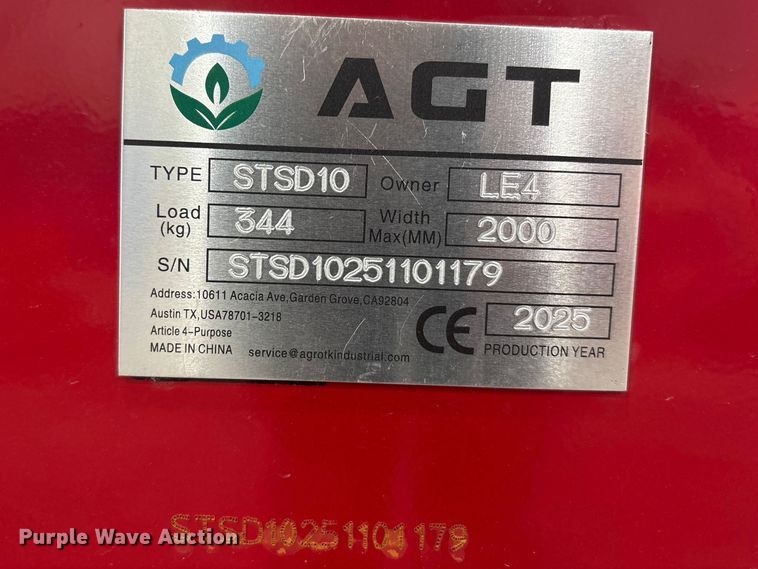 image for item FG2750 2025 AGT STSD10 skid steer seeder