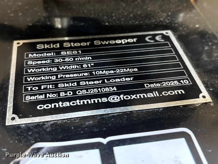 image for item FG2754 2025 Giyi SE61 skid steer broom