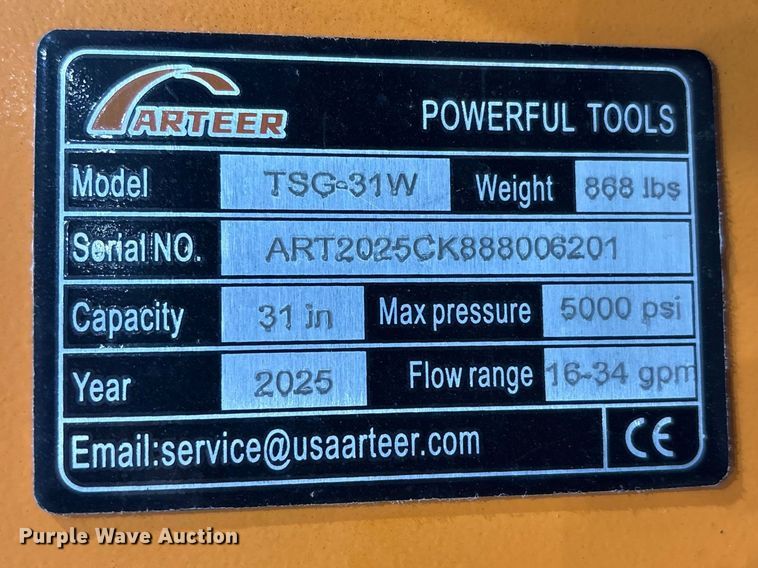 image for item FG2755 2025 Arteer TSG-31W skid steer stump grinder