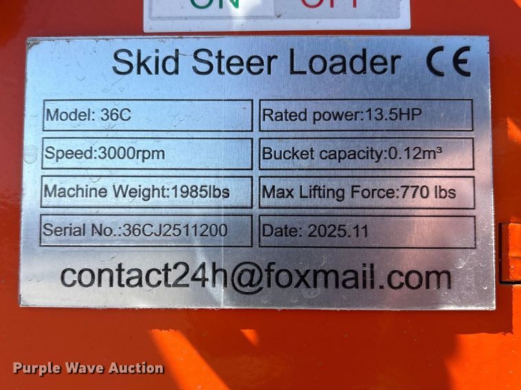 image for item FG2759 2025 SDLOOL SL36C compact utility loader