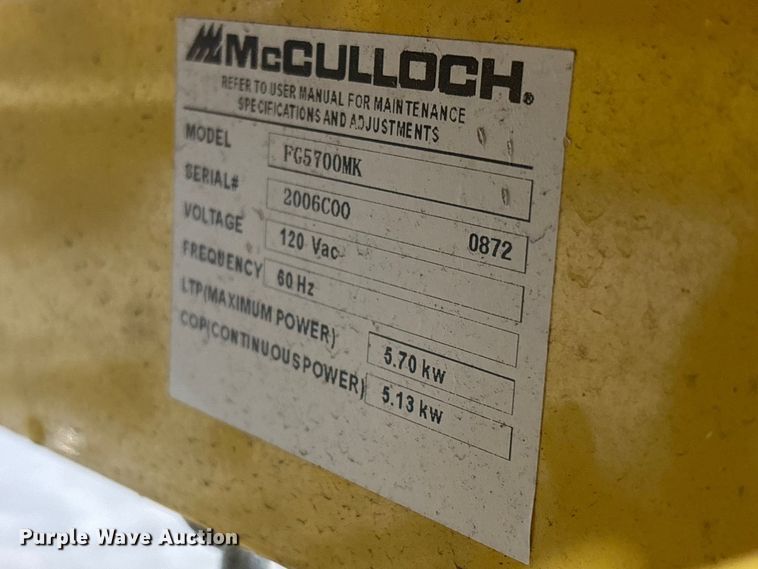 image for item FG2764 (2) McCullock generators