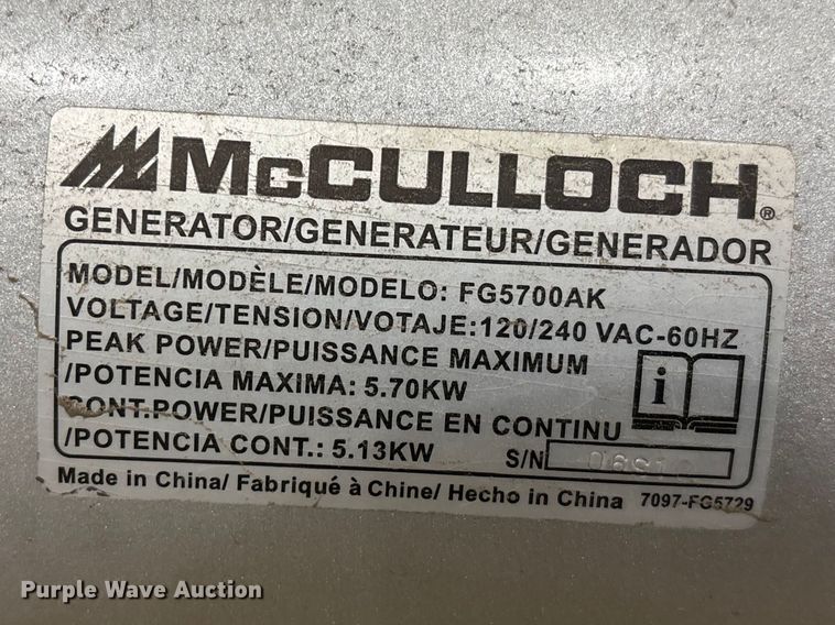 image for item FG2764 (2) McCullock generators