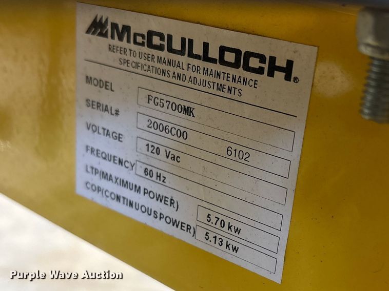 image for item FG2765 (2) McCullock generators