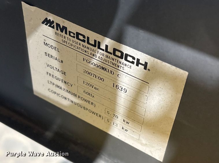 image for item FG2765 (2) McCullock generators