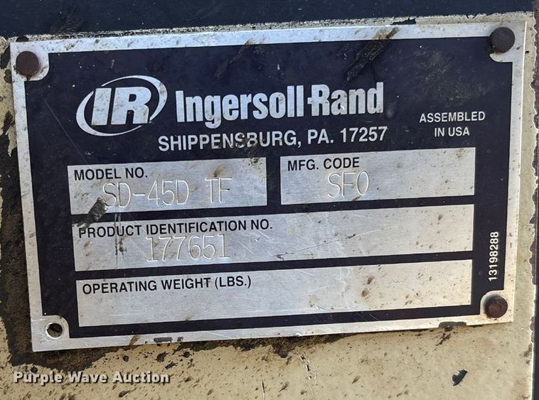 image for item FI0143 Ingersoll Rand SD-45D TF single drum vibratory roller