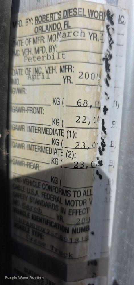 image for item FI0804 2006 Peterbilt 357 crane truck