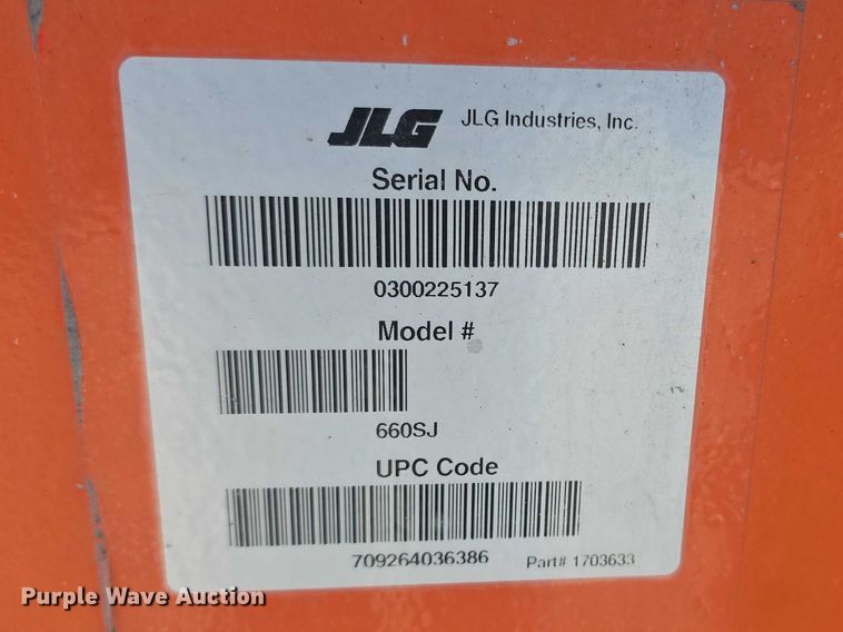 image for item FI0890 2017 JLG 660SJ boom lift