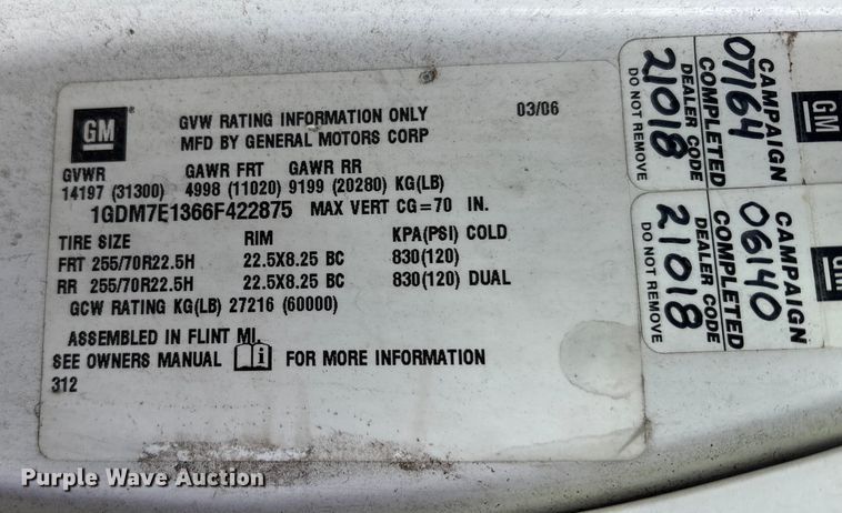 image for item FK1172 2006 GMC C7500 Crew Cab infrared asphalt heater truck