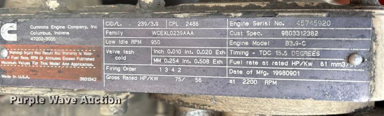 image for item FK1175 1998 Hamm GRW5 pneumatic roller