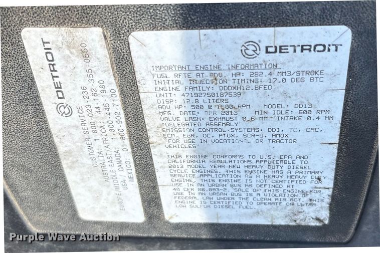 image for item FK1176 2014 Freightliner 114SD truck cab and chassis