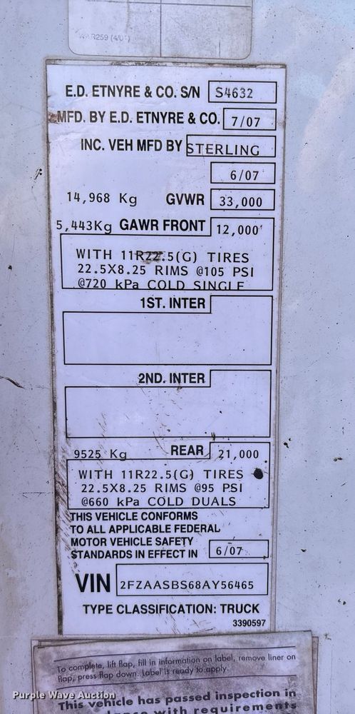 image for item FK1177 2008 Sterling oil distributor truck