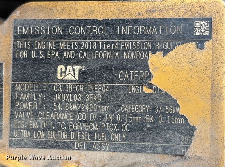 image for item FK1180 2018 Caterpillar 262D skid steer loader