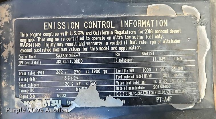 image for item FN5577 2019 Komatsu PC490LC-11 excavator