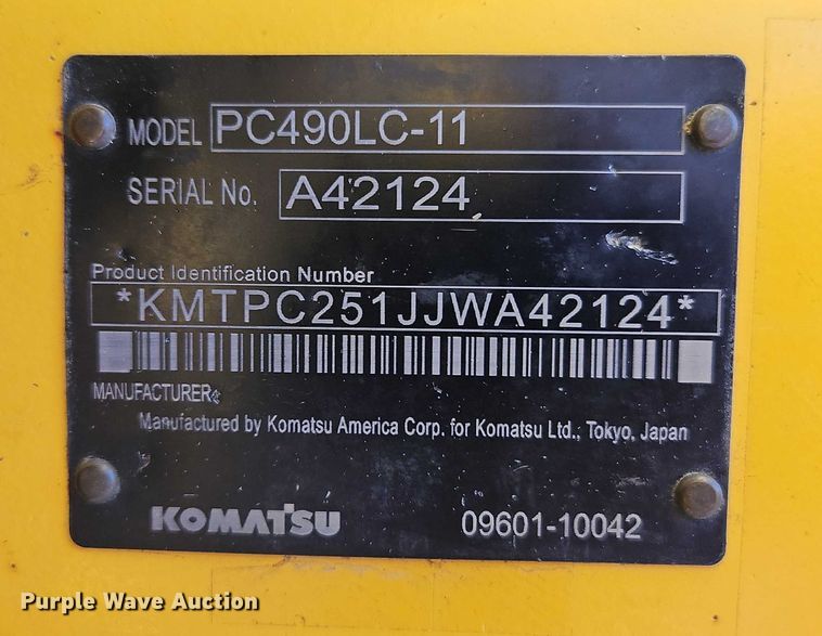 image for item FN5577 2019 Komatsu PC490LC-11 excavator